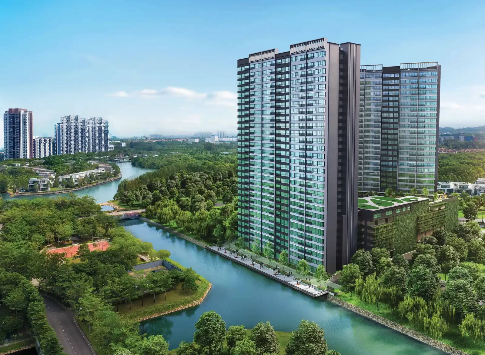 Waterway Peaks riverside residential towers