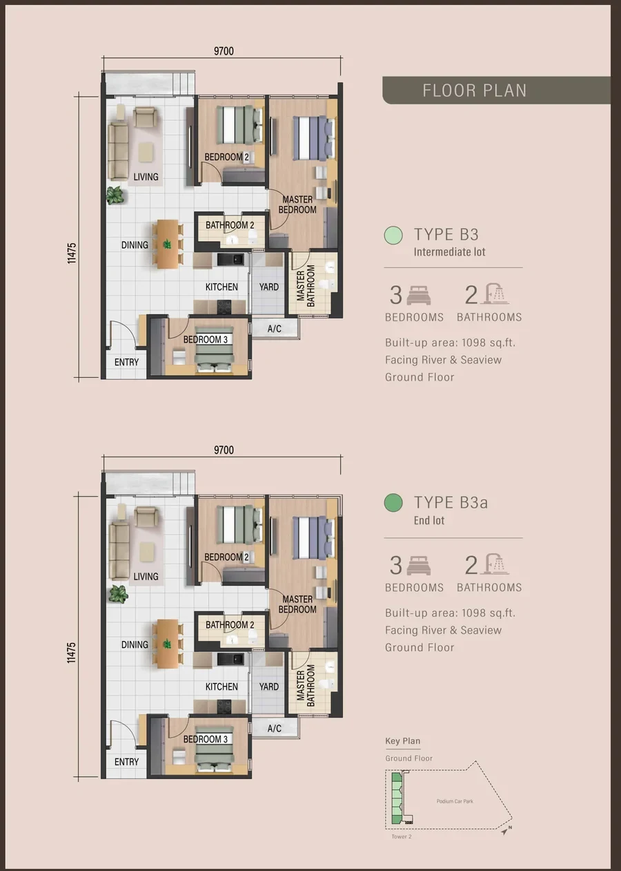 Waterway Peaks Types B3 and B3a floor plan