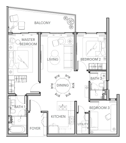 The Westin Residences Type B1 floor plan