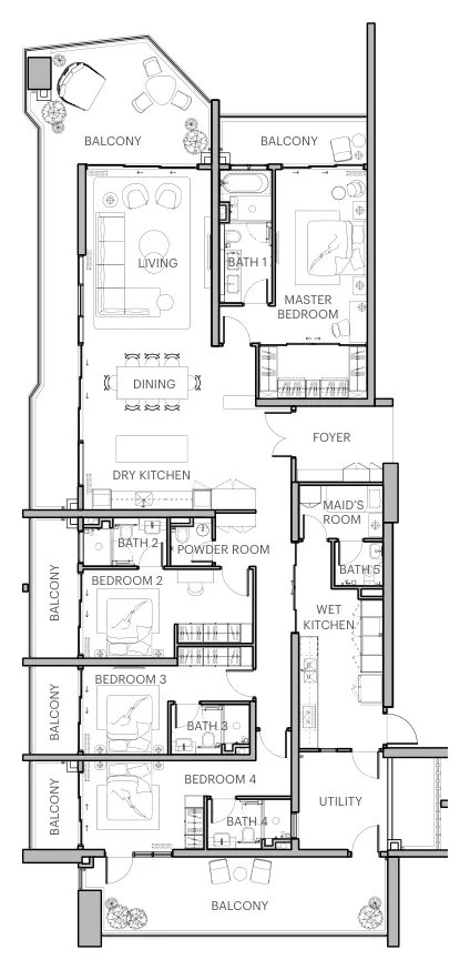 The Westin Residences Type D floor plan