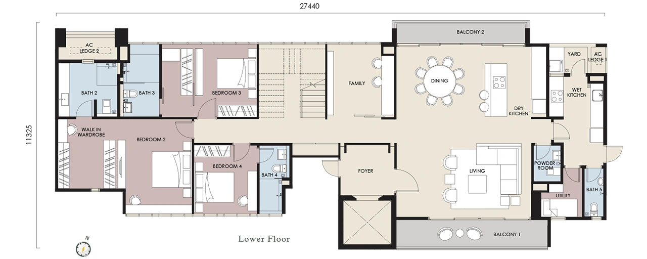 Type A3 - Lower floor floor plan