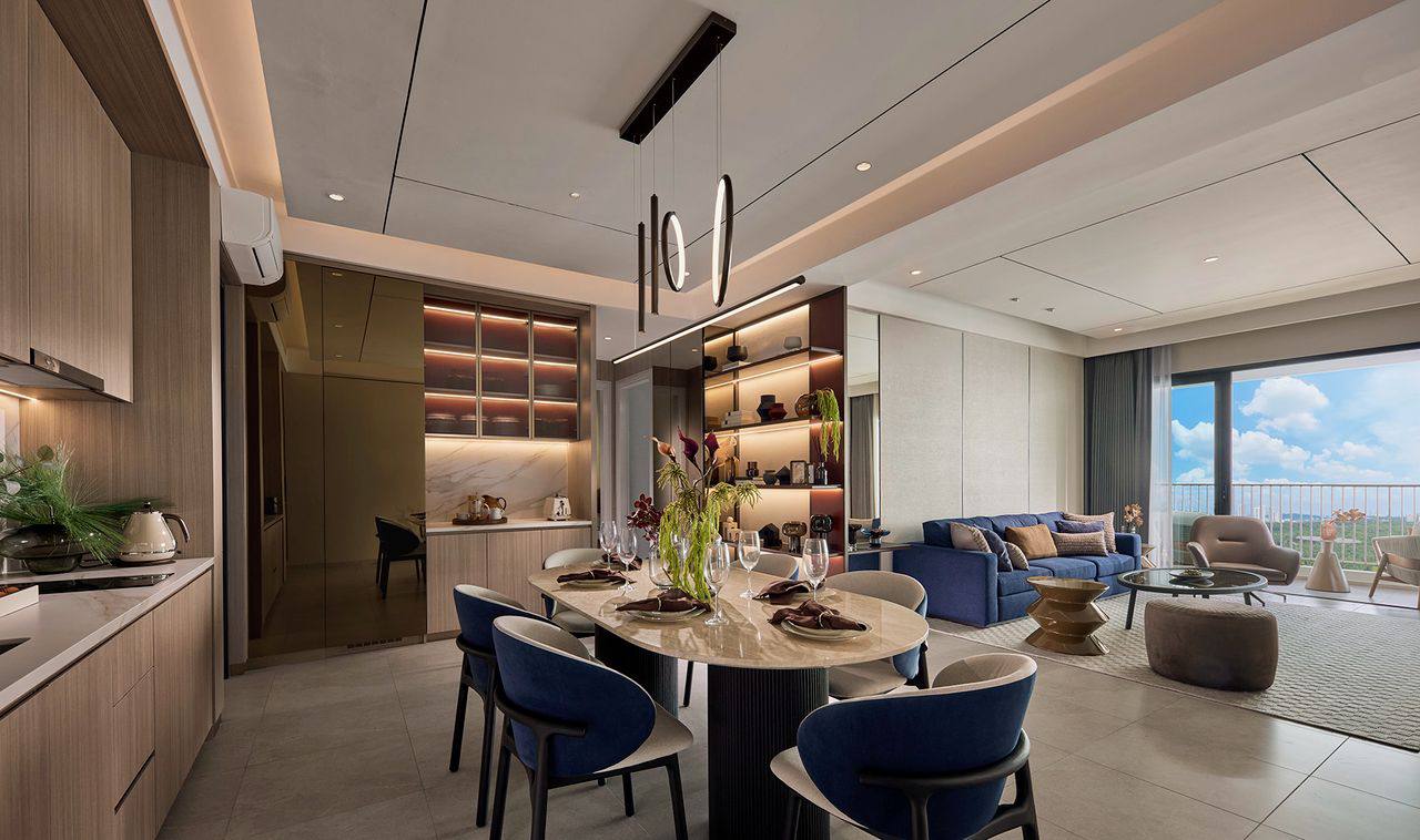 Zenia ParkCity Damansara display interior with kitchen dining area living room and balcony