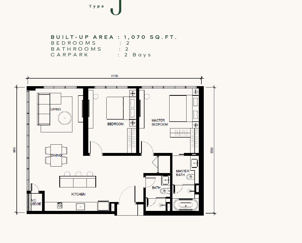 Khaya Residences Type J floor plan