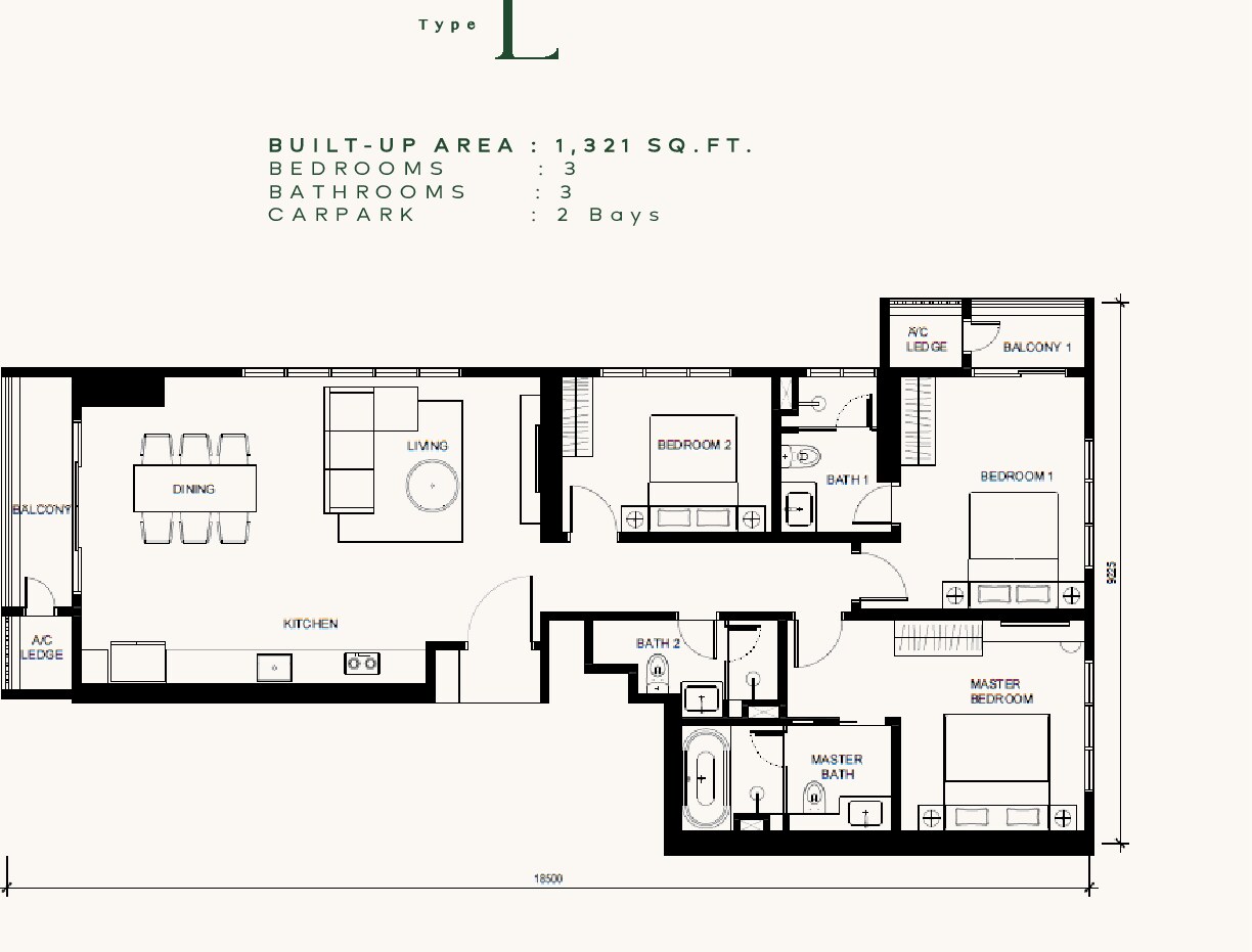 Khaya Residences Type L floor plan