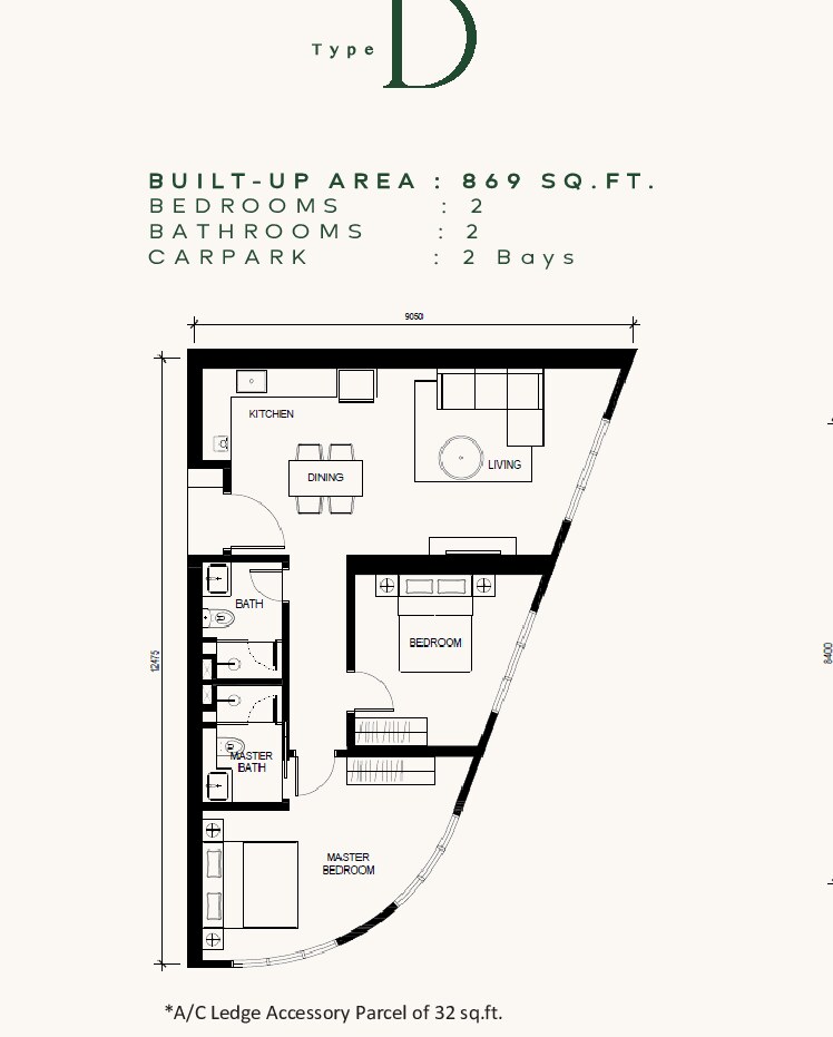 Khaya Residences Type D floor plan