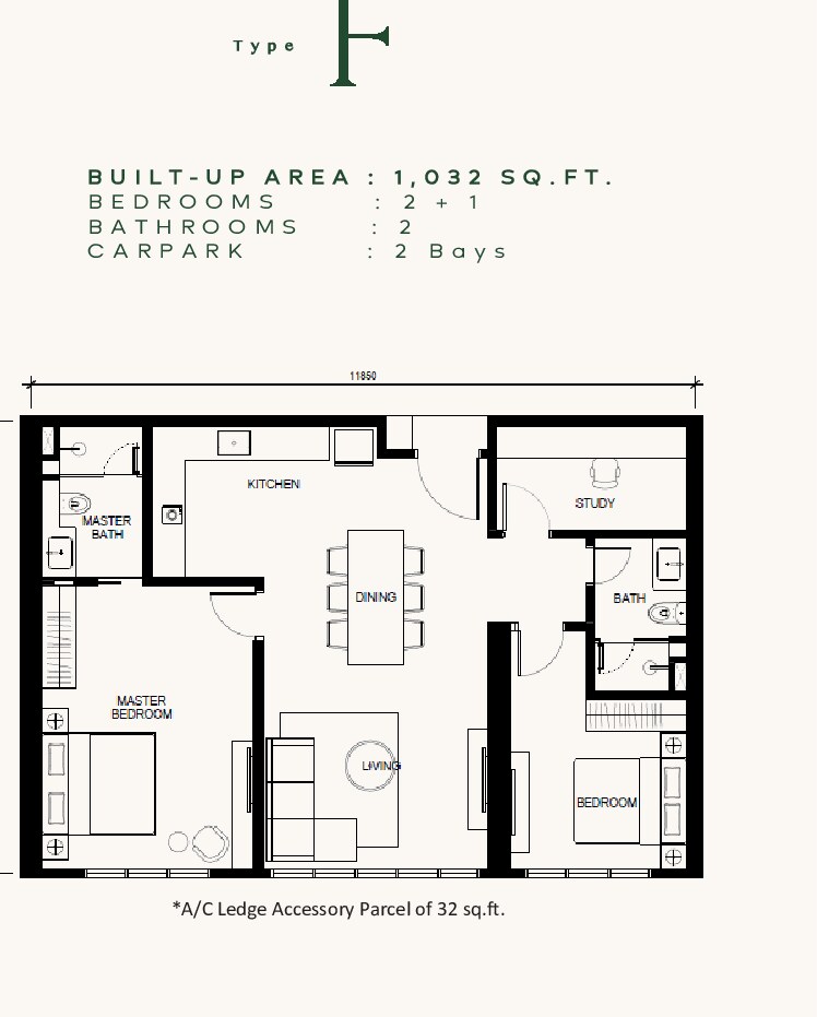 Khaya Residences Type F floor plan