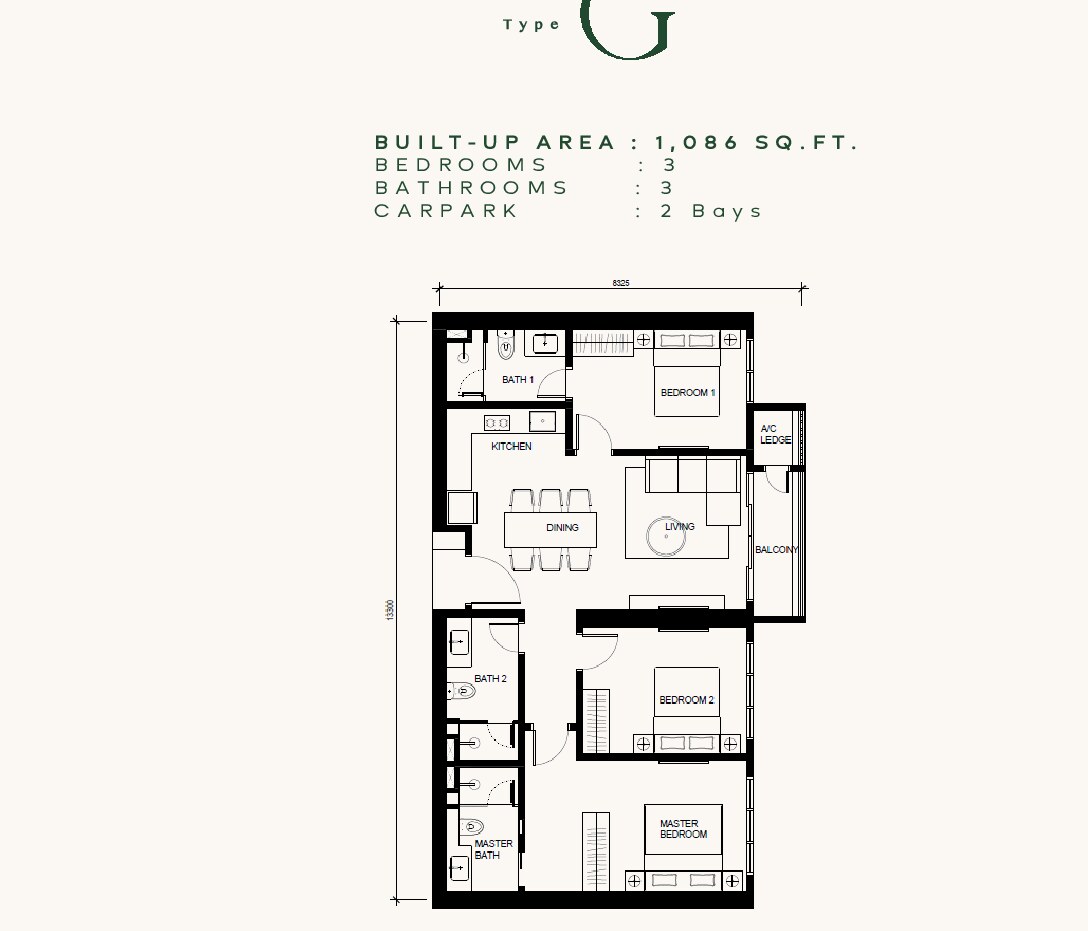 Khaya Residences Type G floor plan