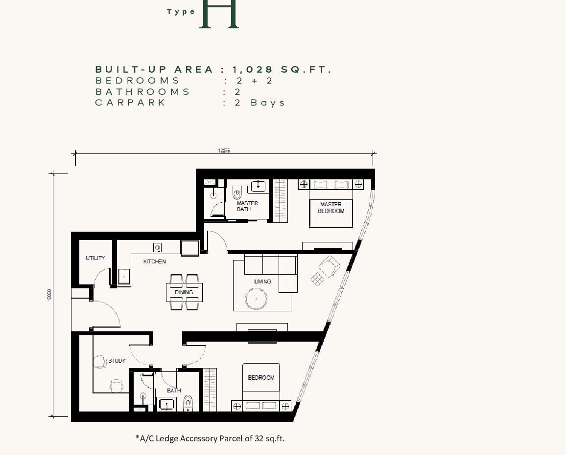 Khaya Residences Type H floor plan