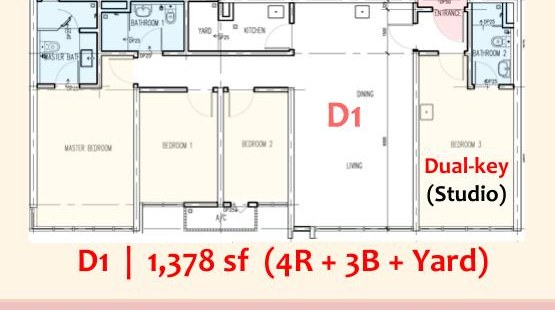 Type D1 Dual-Key floor plan