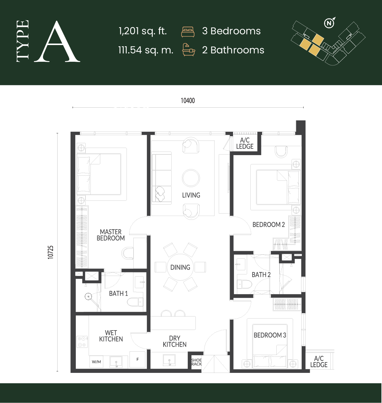Type A / A(M) floor plan