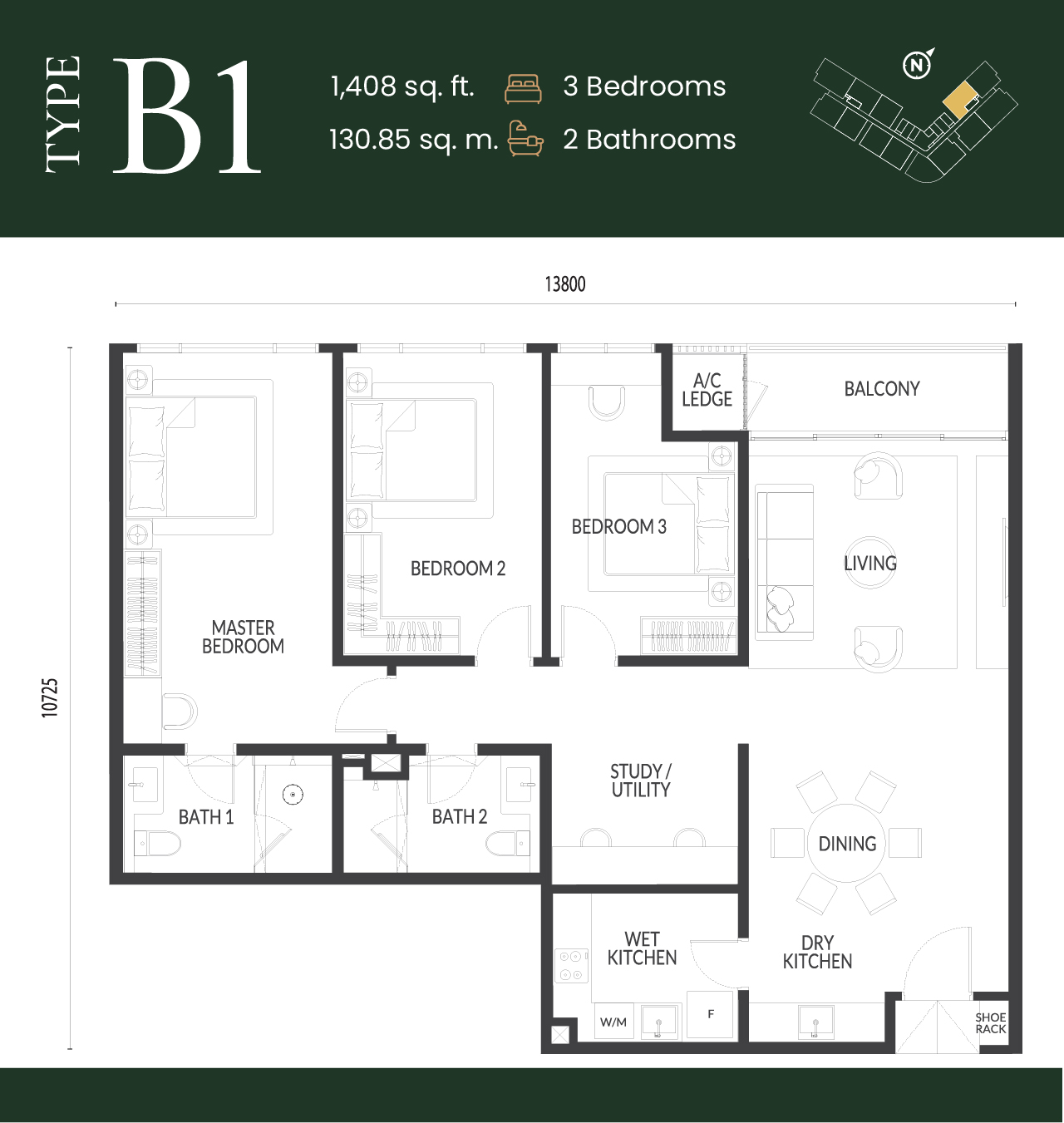 Type B1 floor plan