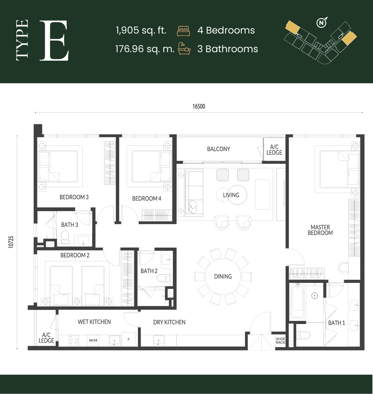 Type F floor plan