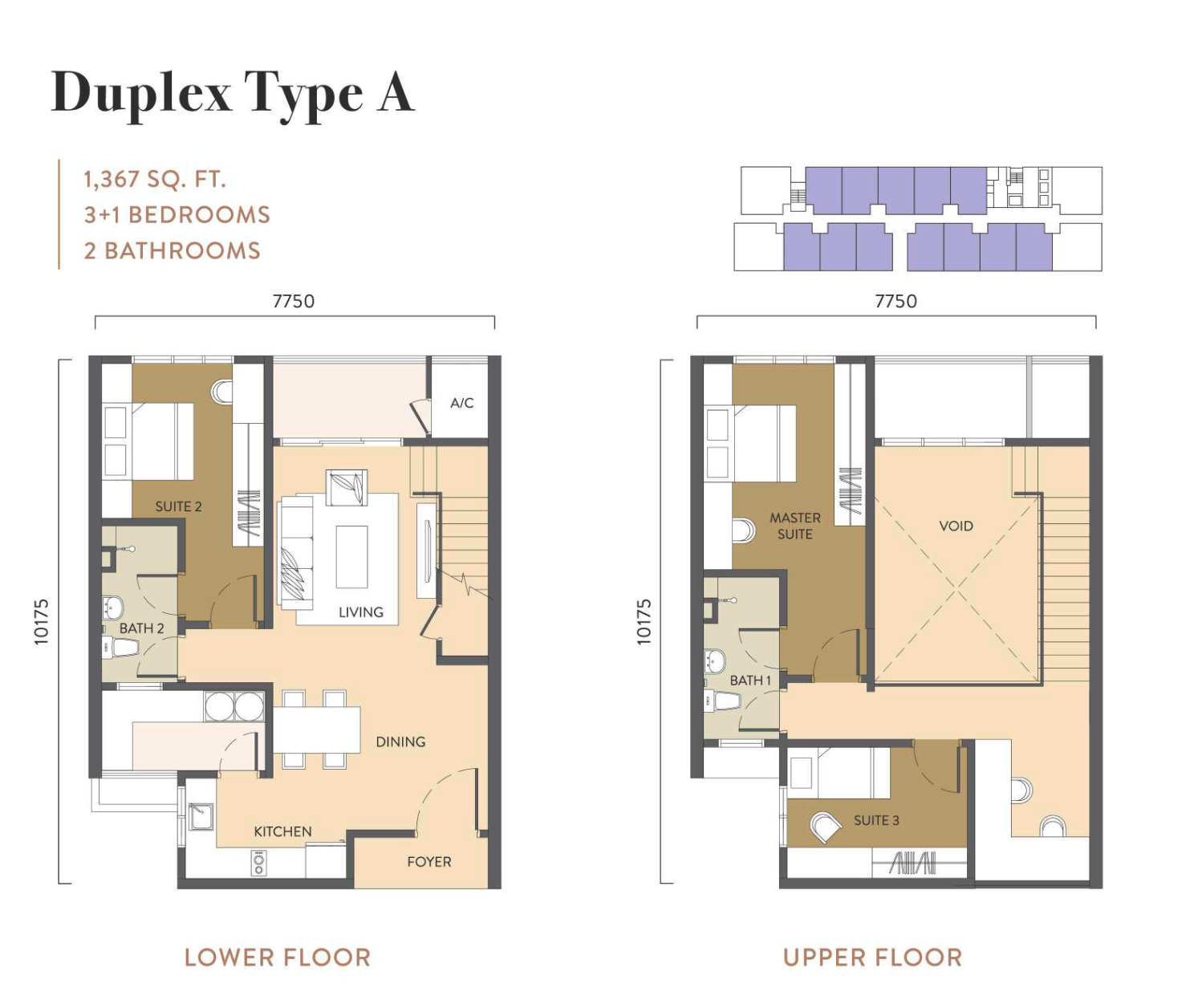 Duplex Type A floor plan