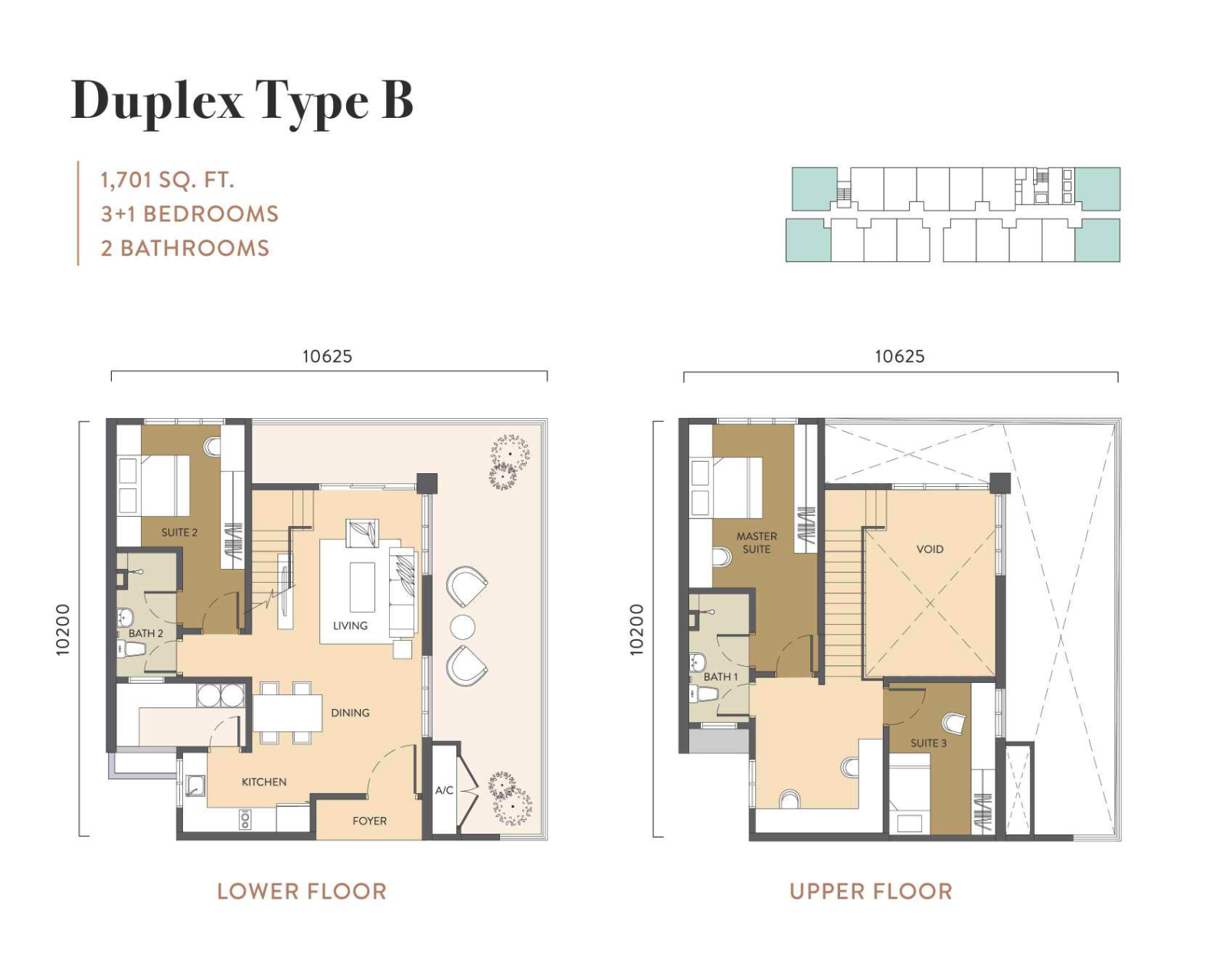 Duplex Type B floor plan