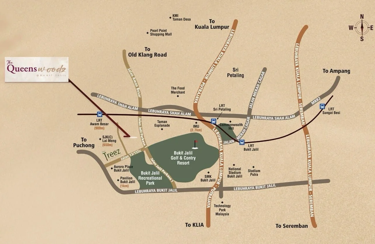 The Queenswoodz Bukit Jalil location map
