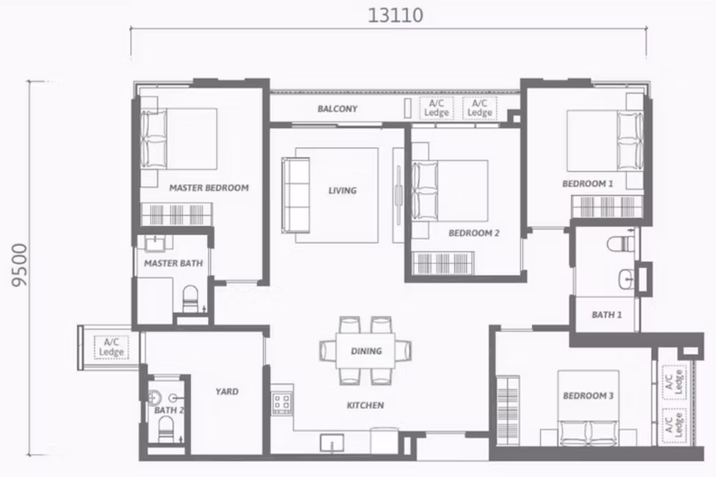 Type C floor plan