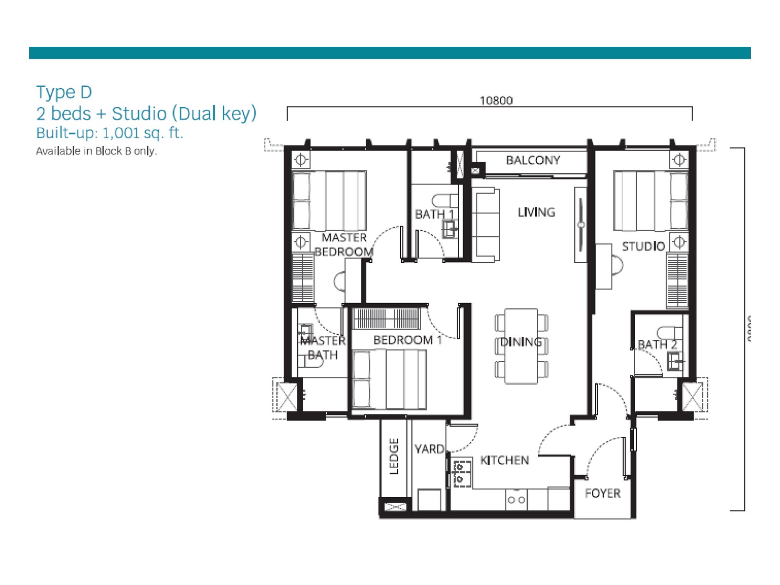 Type D dual-key floor plan project layout