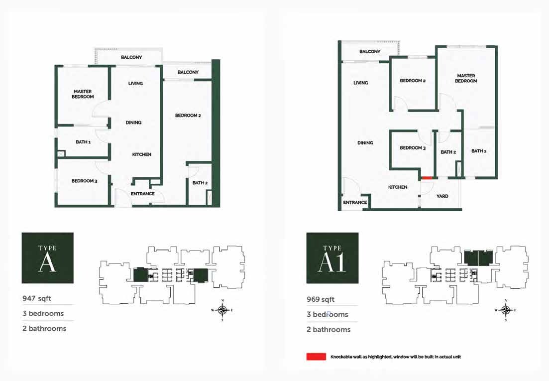 The Goodwood Residence Types A and A1 floor plan